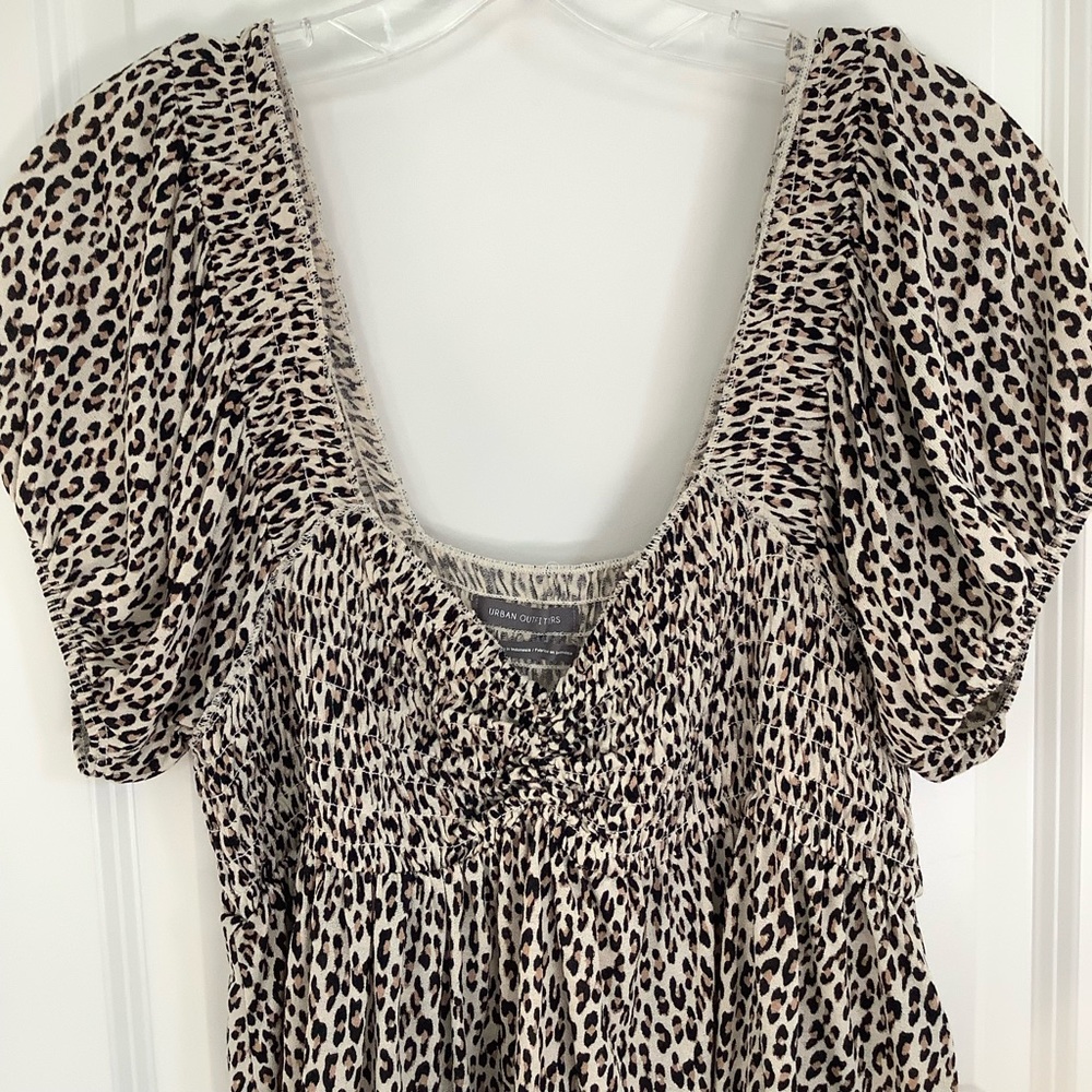 urban outfitters womens animal print crop peplum top size Large - Picture 2 of 10